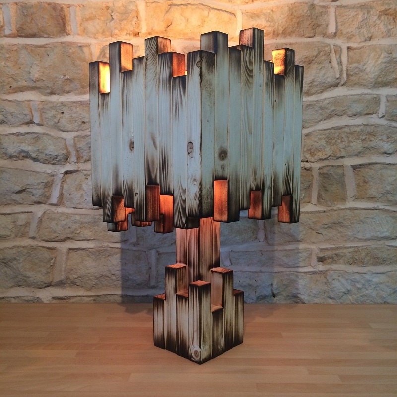 Amazing Burnt Wood Table Lamp 1 - Table Lamps - iD Lights