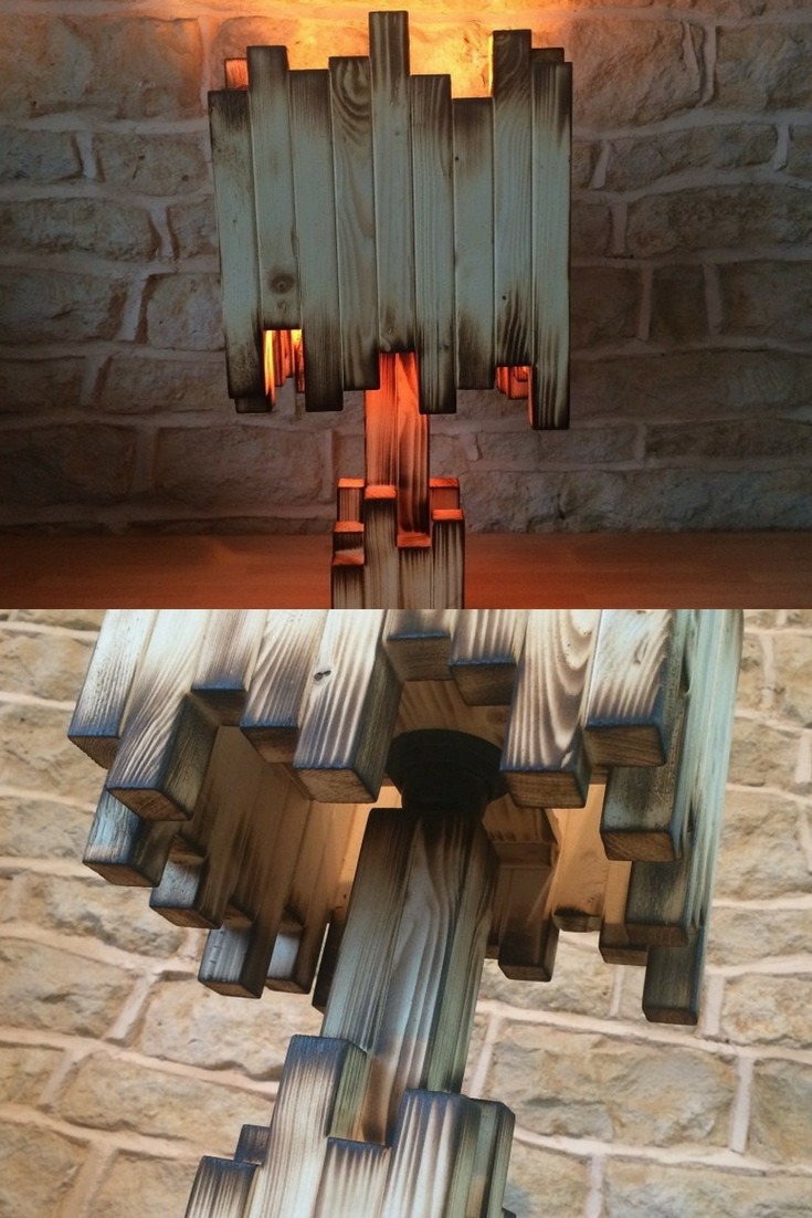 Amazing Burnt Wood Table Lamp