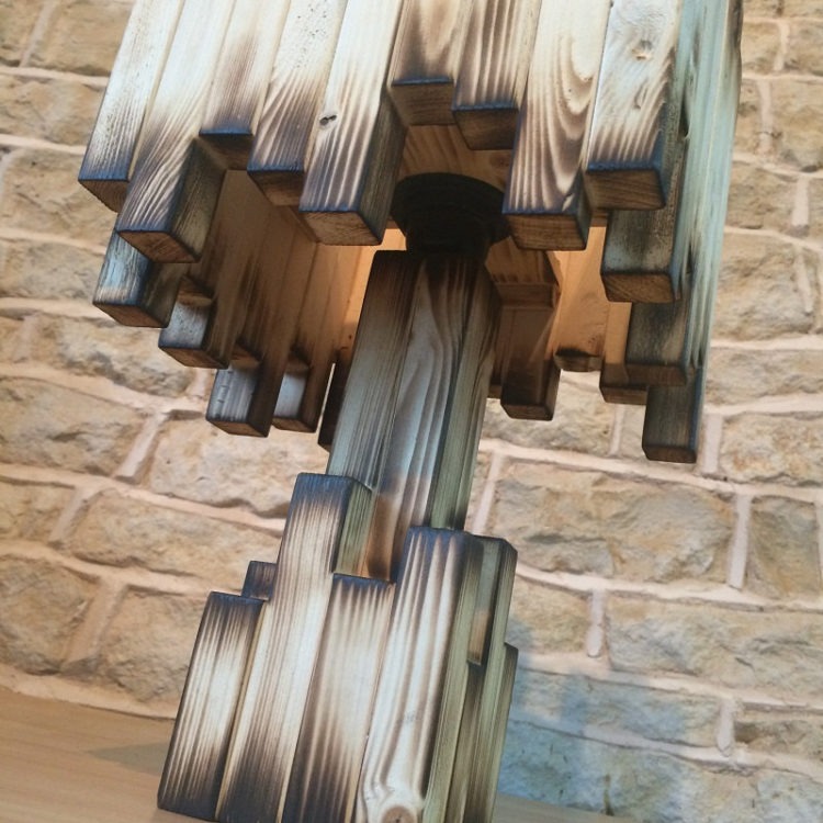 Amazing Burnt Wood Table Lamp
