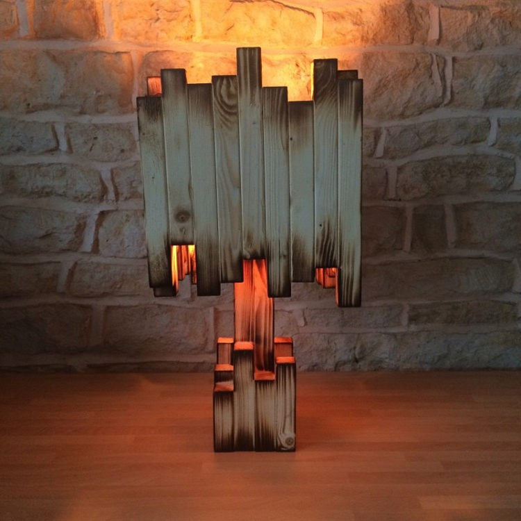 Amazing Burnt Wood Table Lamp