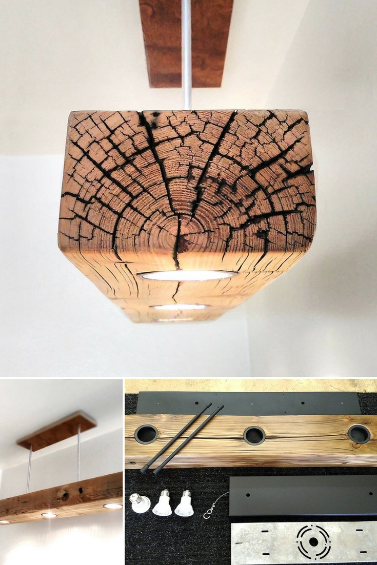 Reclaimed Wood Beam Spot LED Light Fixture