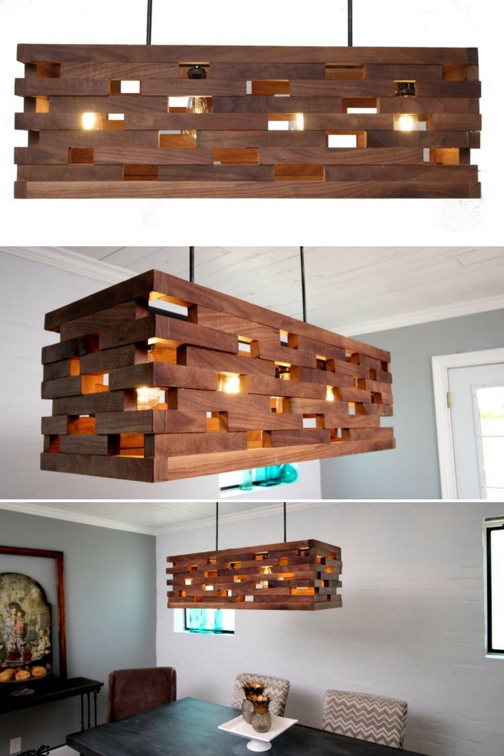Walnut wood strips Pendant