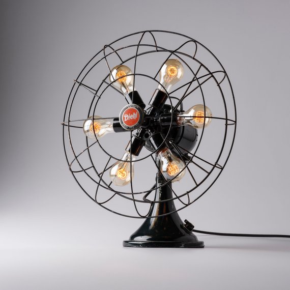 Vintage Fan Table Lamp