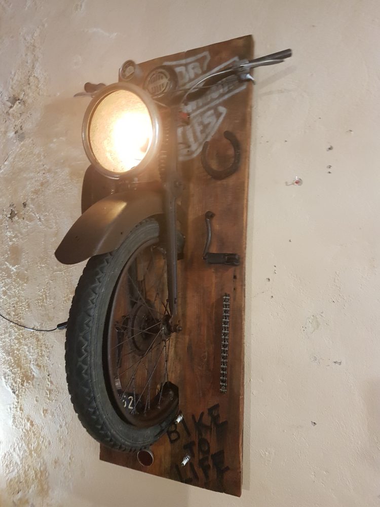 Amazing Wall Lamps Made with Recycled Motorbike Parts