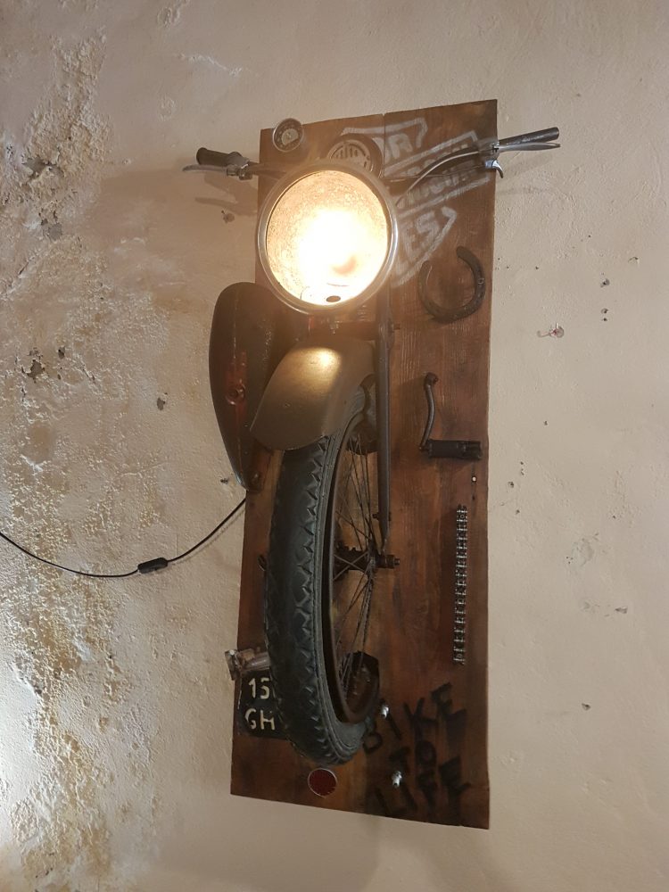 Amazing Wall Lamps Made with Recycled Motorbike Parts