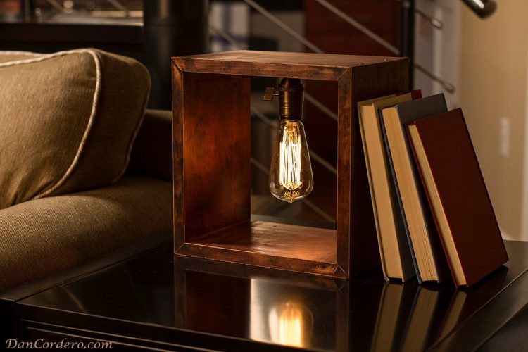 Shadow Box Edison Table Lamp 1 - steampunk - iD Lights