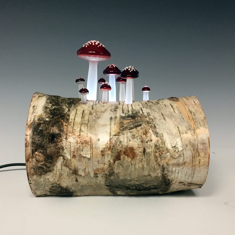 Birch Mushroom Log Lamp 1 - Table Lamps - iD Lights