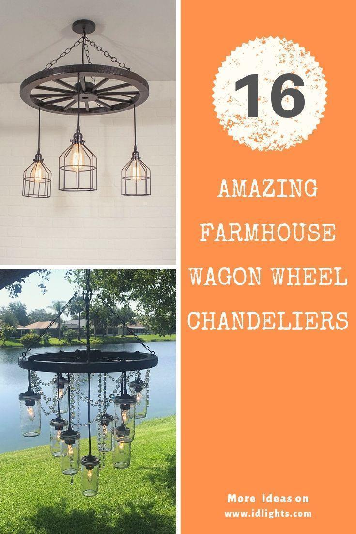 16 Amazing Farmhouse Wood Wagon Wheel Chandeliers