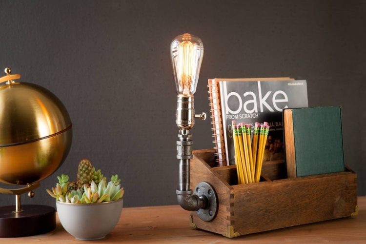 Rustic Desk Organizer Lamp 3 - Desk Lamps - iD Lights