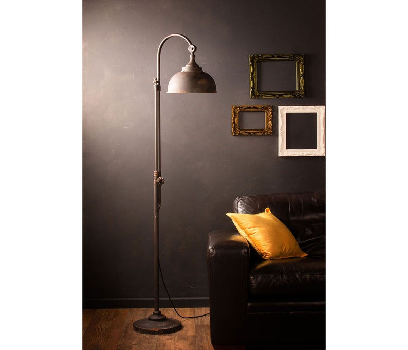 Vintage Industrial Style LED Floor Lamp Retro Iron Black Metal - iD Lights