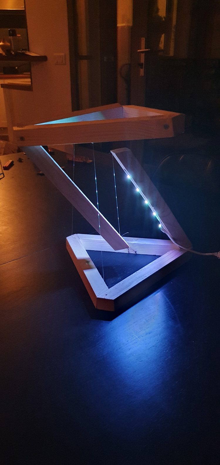 Wooden DIY Tensegrity Lamp with LED 4 - Desk Lamps - iD Lights
