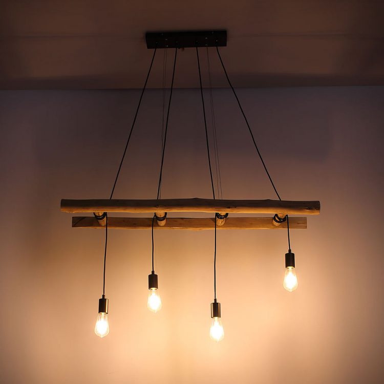 Hanging lamp wooden ladder 4 - Pendant Lighting - iD Lights