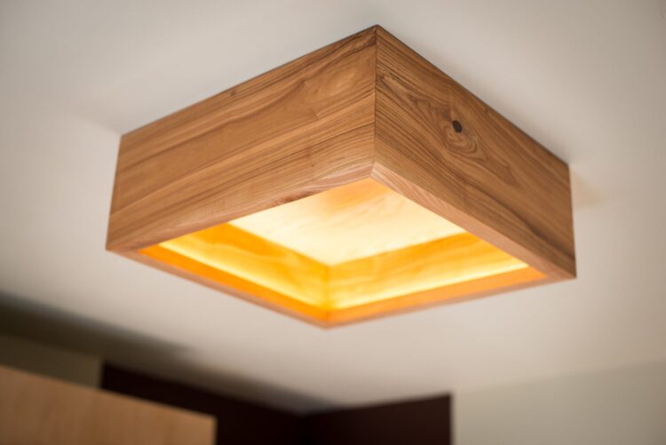 Wooden chandelier BOX 1 - Flush Mount Lighting - iD Lights