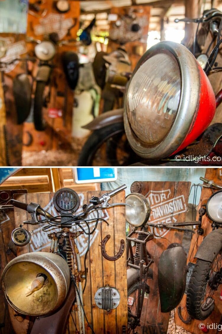 Handmade work of art by Gogus from motorcycle parts and wooden boards 18 - Wall Lamps & Sconces - iD Lights