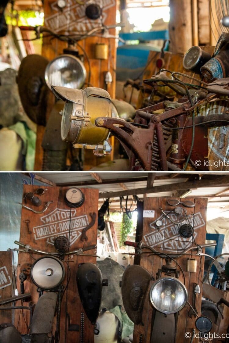 Handmade work of art by Gogus from motorcycle parts and wooden boards 17 - Wall Lamps & Sconces - iD Lights