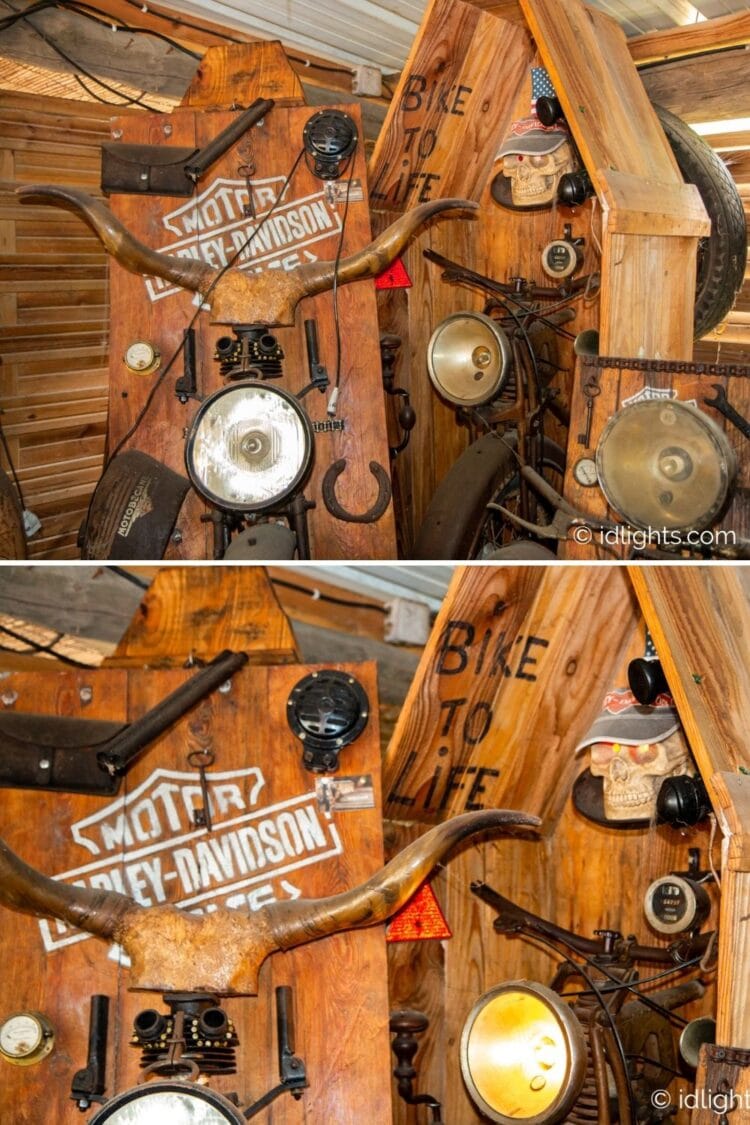 Handmade work of art by Gogus from motorcycle parts and wooden boards 16 - Wall Lamps & Sconces - iD Lights