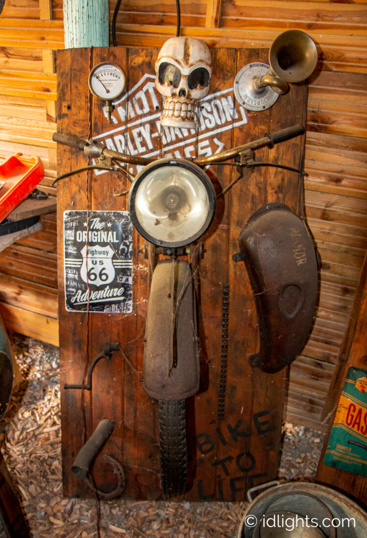 Handmade work of art by Gogus from motorcycle parts and wooden boards 2 - Wall Lamps & Sconces - iD Lights