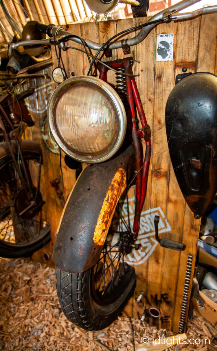 Handmade work of art by Gogus from motorcycle parts and wooden boards 5 - Wall Lamps & Sconces - iD Lights